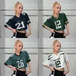 【現貨】橄欖球CROP-TOP BABY TEE SHIRT 漂亮女式襯衫街頭少女T恤