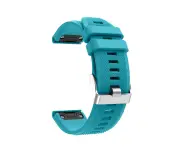 WASSUP 22mm Soft Silicone Replacement Strap for Fenix 5/Fenix 5 Plus/Fenix 6/Fenix 6 Pro Smartwatch Silver Buckle-Blue