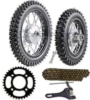 YC Yier 12’’ Front Wheel 60/100-12 & 10’’ Rear Wheel 80/100-10 Tire Rim and 420 Chain Sprocket Drum Brake for Dirt Pit Bike 50cc 70cc 90cc 110cc 125cc CRF50 XR50 Motorcycle