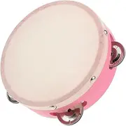 Vaguelly Tambourine Percussion Hand Drum Parties Instrument Hold Held Musical for Small Artificial Leather