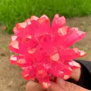 343G New Find Pink Phantom Quartz Crystal Cluster MineralSpecimenHealing