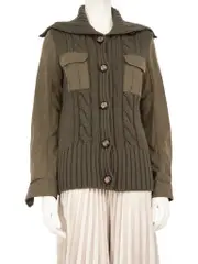 McQ Green Wool Knit Cardigan