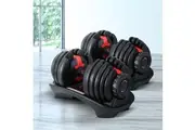 Everfit 24kg Dumbbells Adjustable Dumbbell Weight Plates Home Gym 2pcs