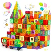 Magnetic Building Tiles for Kids,Educational Magnetic Stacking Blocks, 104PCS