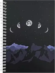 KPOONI Reusable Sticker Book collecting Album with 37 Sheets Release Paper for Adults Collection Storage A5 Size Cute Keeper Holder (Moon)