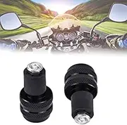 1 Pair of Motorcycle Bar End Plugs Universal for 7/8 Inch 22mm Motorcycle Handlebar Anti Vibration Aluminium Alloy Black Motorbike Accessories for Most Motorbike (Black)