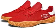 Men's Sneakers Barefoot Lightweight Shoes(Red Size US10.5=US45)