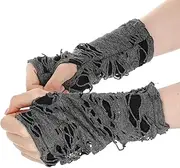 [CIATBYYJ] Punk Gloves with Black Fingerless Design, Comfortable Goth Gloves with Elasticity for Halloween Costume Party, Gothic Clothes for Goth Y2K Cyberpunk Cosplay, Emo Accessories for Women Gift