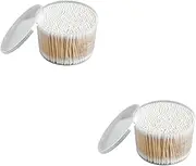 minkissy 2 Boxes 500pcs Multi-purpose Bamboo Handle Cotton Swabs Double Heads Cotton Sticks for Women Girls Makeup Cleaning Skin Wound Use Home Shop