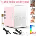 LED Mirror Cooler and Warmer for Bedroom 4L Skincare Fridge Mini Fridge Dimmable