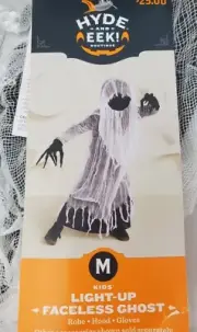 Hyde & Eek Kids' Light Up Faceless Ghost Halloween Costume (Medium 8-10)
