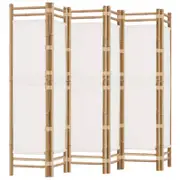 vidaXL Folding 6-Panel Room Divider 240 cm Bamboo and Canvas Privacy Screen