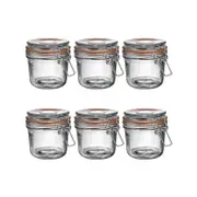 Argon Tableware Glass Storage Jars with Airtight Clip Lid - 350ml Set - Pack of 6