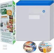 Daarcin Super Large Sous Vide Bags15pcs kit,BPA Free Reusable Vacuum Sealer Bags and 2pcs Sealing Clips for Food Storage and Sous Vide Cooking(11.8x13.4in/30x34cm)