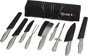 Ross Henery Professional Japanese Style Premium Stainless Steel 9 Piece Chefs Knife Set with Protective Sheaths in Canvas Carry Case