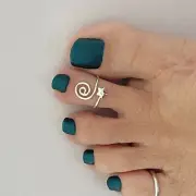 Sterling Silver Delicate Wire Swirl and Star Toe Ring, Celestial Silver Rings