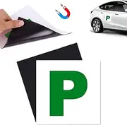 2 PCS Magnetic P Plates, Magnetic Plate,Easy to attach, Weather resistant, Magnetic New Driver Pack, for New Driver Instruction and Safety,for Car New Driver