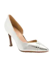 NEW NATURALIZER SILVER LEATHER POINTY PUMPS SIZE 8 W WIDE $134