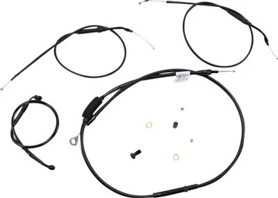 Burly Complete Black Vinyl Cables for 8" Ape Hanger Handlebars (B30-1272)
