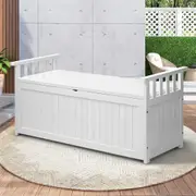 Livsip Outdoor Storage Box Garden Bench Wooden Container Chest Toy Tool Cabinet XL