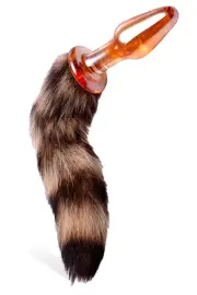 Tailz 4" Fluffy Fox Tail Glass Butt Plug