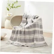 Grey Stripe Knitted Throw Blanket for Couch, Throw(50"x 60") Stripe Grey