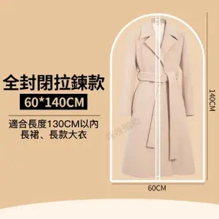 【咪咪購物】衣服防塵套｜拉鍊款｜60ｘ140｜一入(透明衣服防塵套 衣物防塵袋 衣服 大衣 外套 西裝 防塵套)