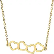 [Generic] Necklace Pendant Chain Men Women Jewellery Heart-Shaped Connecting Pendant Necklace for Women Hollow for Girls