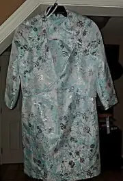 NEW TAHARI ASL TURQUOISE SILVER WHITE FLORAL DRESS COAT MOB FORMAL SUIT 14 XL