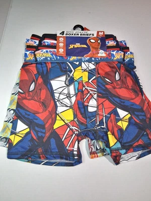 Spider-Man Classic Boy's All Over Print Boxer Briefs Underwear, 4-Pack, Size M