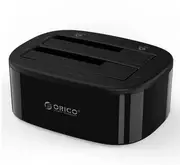 Orico 2.5"/3.5"USB 3.0 1 to 1 Clone 2-bay Hard Drive & SSD Dock [ORICO-6228US3-C-BK]