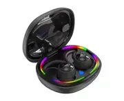 Bluetooth-compatible Earphones In-ear Low Latency Sports Earbuds Gaming Wireless Headphones with RGB Lighting for Gamer -Black
