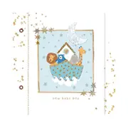 Hammond Gower New Baby Boy Ark Stars and Animals Card - 15.5x15.5cm