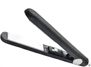 Werdeny Ceramic Mini Hair Curler for Short Hair, 2 in 1 Mini Ceramic Curler and Hair Straightener (Black)