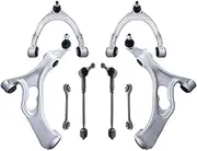 BBZYW 8Pcs Front Upper Lower Sway Bar Link Tie Rod Compatible for Porsche Cayenne 958,92A VW, Touareg 7P5,7P6 2010-18 Control Arms with Ball Joints and Helper Tool