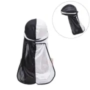Durag Silky Hat Cap Unisex Men Women Doo Rag Wave Silk Soft Headwear Splicing