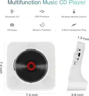 TODANGAI CD Player with Bluetooth Transmit,Portable CD Player Built-in HiFi Speakers LED Display