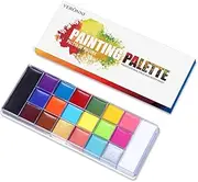 VERONNI 20 Color Professional Face Paint Makeup - Large Pan Black & White,Non Toxic SFX Makeup,Hypoallergenic Oil Face Painting Kit for Adults Art, Halloween, Parties and Cosplay Palette