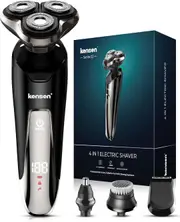 Electric Shavers Men, KENSEN Electric Razor 4 in 1 Wet and Dry Mens Electric Shaver Cordless Nose Hair Face Beard Trimmer Rotary Shavers for Men 3D Rechargeable Waterproof