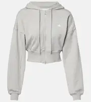 [Adidas by Stella McCartney] Adidas by Stella McCartney Cropped cotton jersey hoodie AU 6 grey