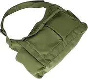 [LIFKOME] Large Capacity Canvas Tote Bag for School Retro Crossbody Messenger Bag Pockets Waterproof Hobo Bag for Men