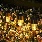 SOLPEX 12 Pack Solar Outdoor Lights Pathway, Stainless 12 PACK, Warm White