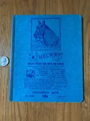 Vintage Blue Horse Composition Book