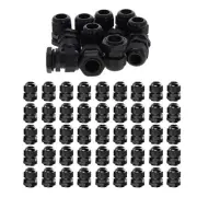 45PCS IP68 Waterproof PG13.5 Cable Glands 6-12mm Black Nylon Time Saving Design