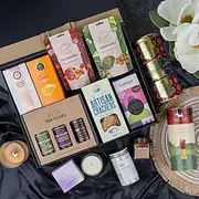 Four Pillars Ultimate Gin Experience Aussie Gift Hamper For Mothers Day, Christmas, Birthday - Includes Four Pillars Gin, Dark Chocolate, Bath Salts, Macadamias, Olives, Candle, and More