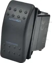 Open Trail Lighted 3-Position Rocker Switch Blue