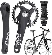 Bike Crank | 170mm Hollow Integrated Bicycles Crankset,Lightweight Aluminum Alloy Narrow Wide Chainring Sprocket for Outdoor Riding