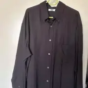 UNIQLO U Drape Shirt Brown XL Steam Ironed Design