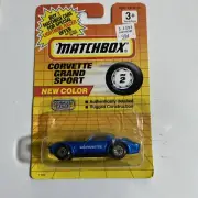1991 MATCHBOX SUPERFAST MB2 BLUE CORVETTE GRAND SPORT 15 NEW ON CARD