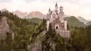 Landscape castle germany mountains cliff neuschwanstein Custom Gaming Mat Desk